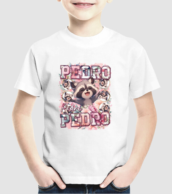Girly Pedro model alb pe tricou