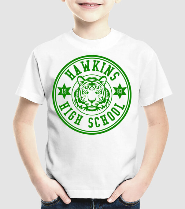 hawkins high school model alb pe tricou