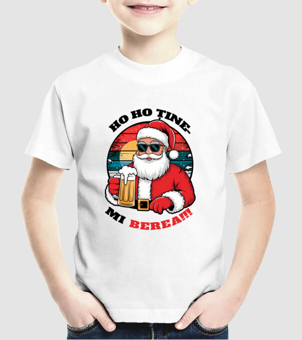 Ho ho ține mi berea! alb model alb pe tricou
