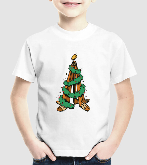 Hockey tree model alb pe tricou