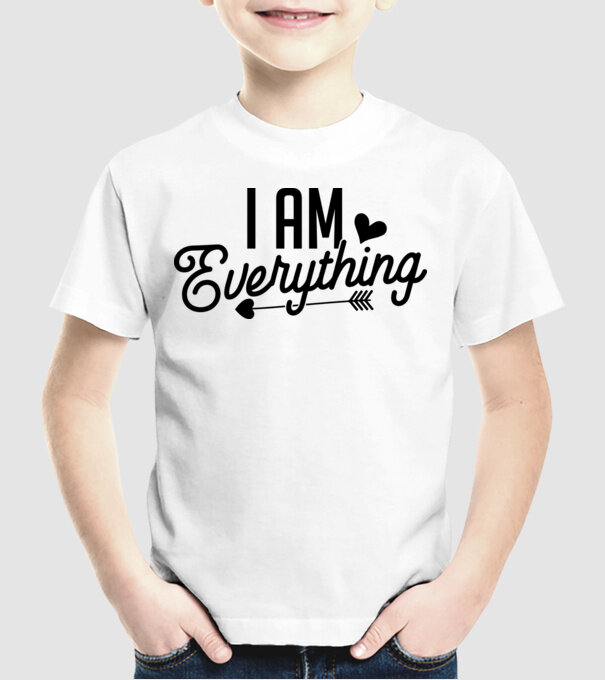 I am everything model alb pe tricou