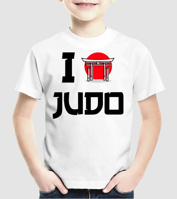I love Judo model alb pe tricou