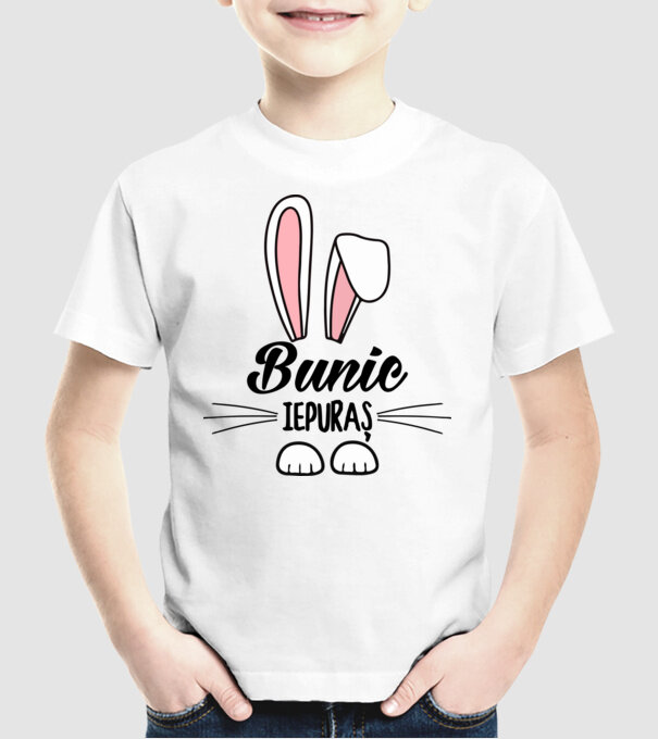 iepuraș bunic model alb pe tricou