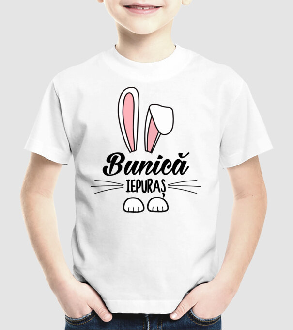 iepuraș bunică model alb pe tricou