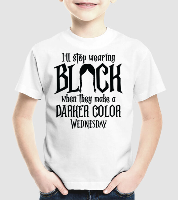 ill stop wearing black model alb pe tricou