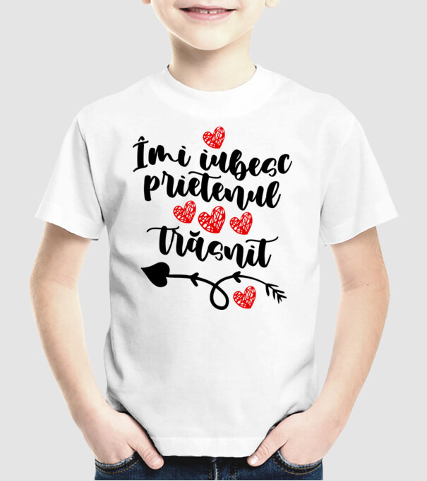 Îmi iubesc prietenul trăsnit model alb pe tricou