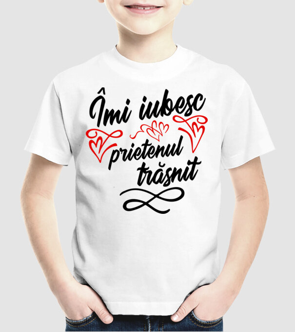 Îmi iubesc prietenul trăsnit model alb pe tricou