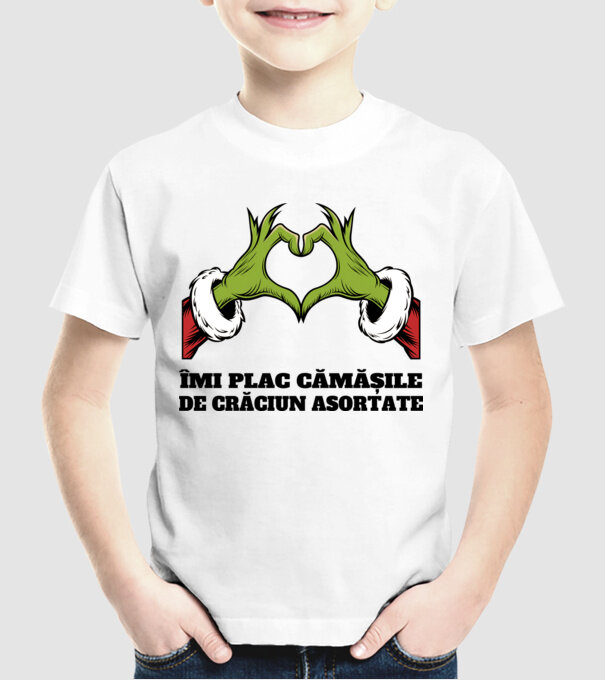 Îmi plac cămășile de crăciun asortate alb model alb pe tricou
