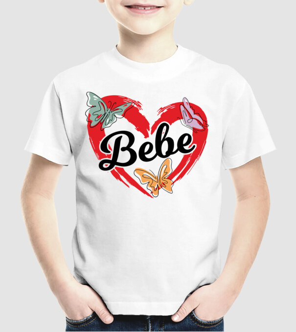 Bebe model alb pe tricou