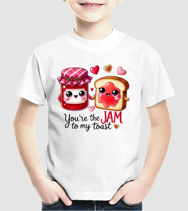 Jam to my Toast model alb pe tricou