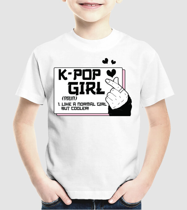 K-POP FANGIRL model alb pe tricou