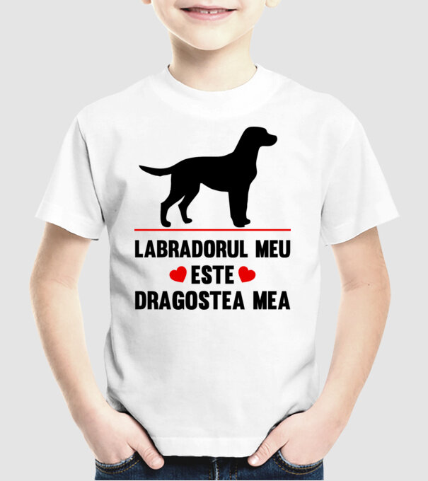 labradorul meu este dragostea mea model alb pe tricou