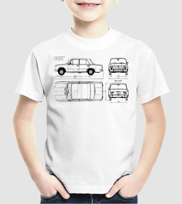 Lada model alb pe tricou