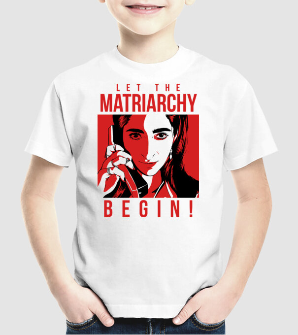 let the matriarchy begin model alb pe tricou