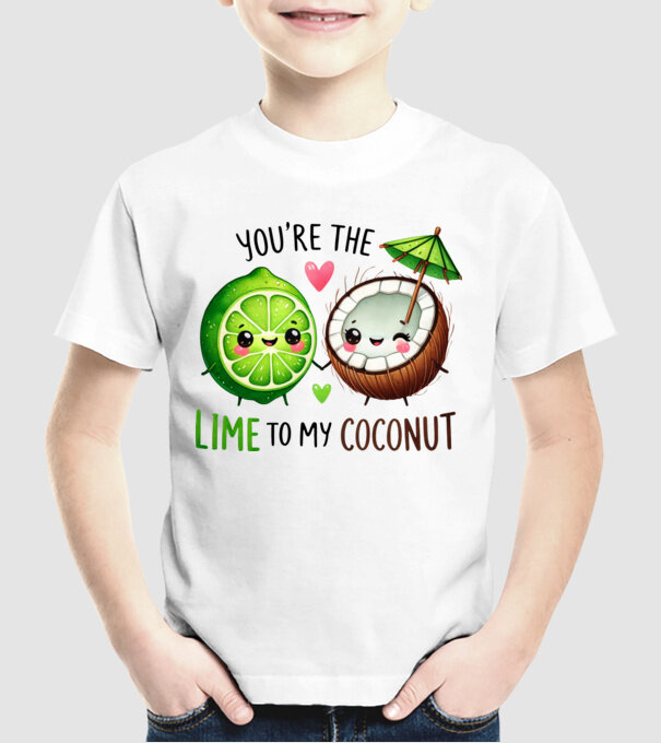 Lime to my Coconut model alb pe tricou