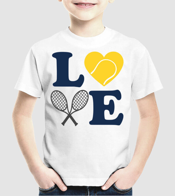 LOVE Tennis model alb pe tricou