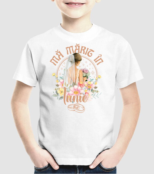 mă mărit - în iunie model alb pe tricou