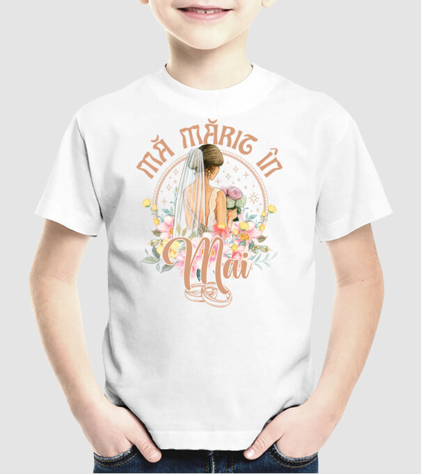 mă mărit - în mai model alb pe tricou