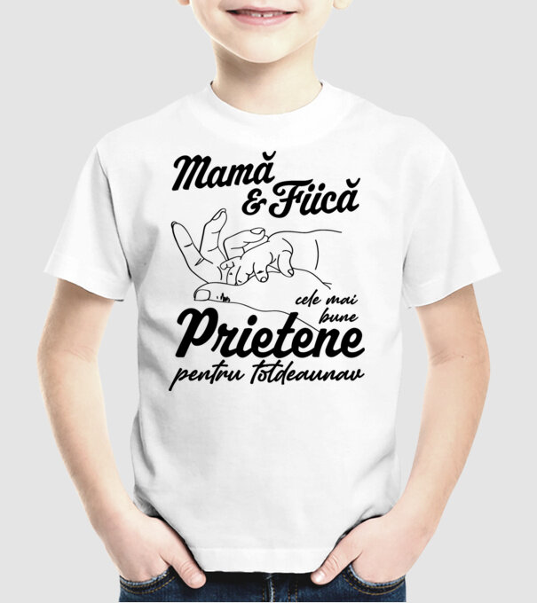 Mamă & fiică - cele mai bune prietene pentru totdeauna model alb pe tricou