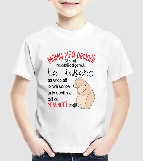 Mama Cât de minunat ești model alb pe tricou