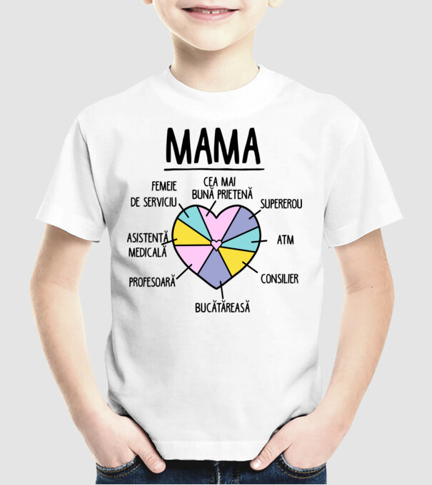Mama cea mai bună prietenă, supererou model alb pe tricou