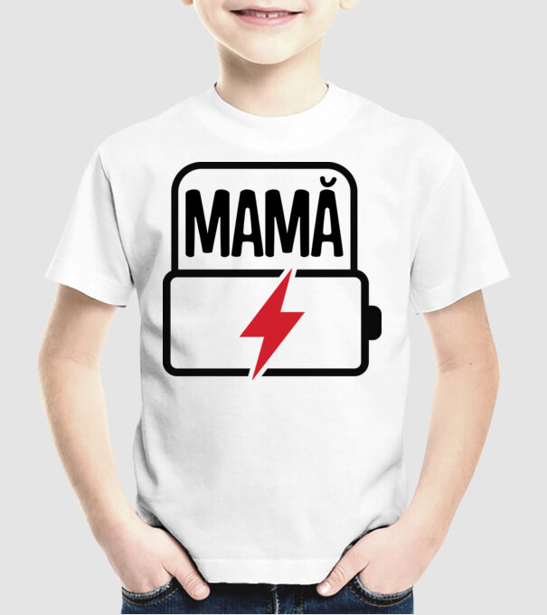 Mamă la încărcat model alb pe tricou