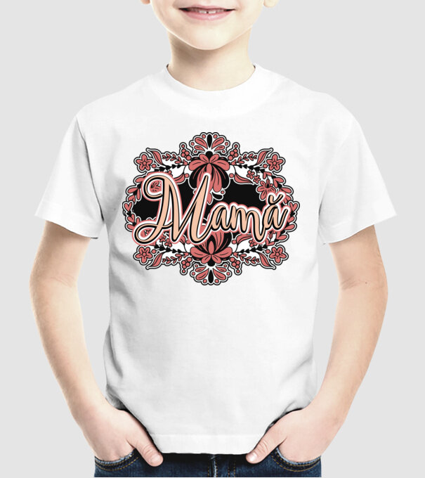 Mamă model alb pe tricou