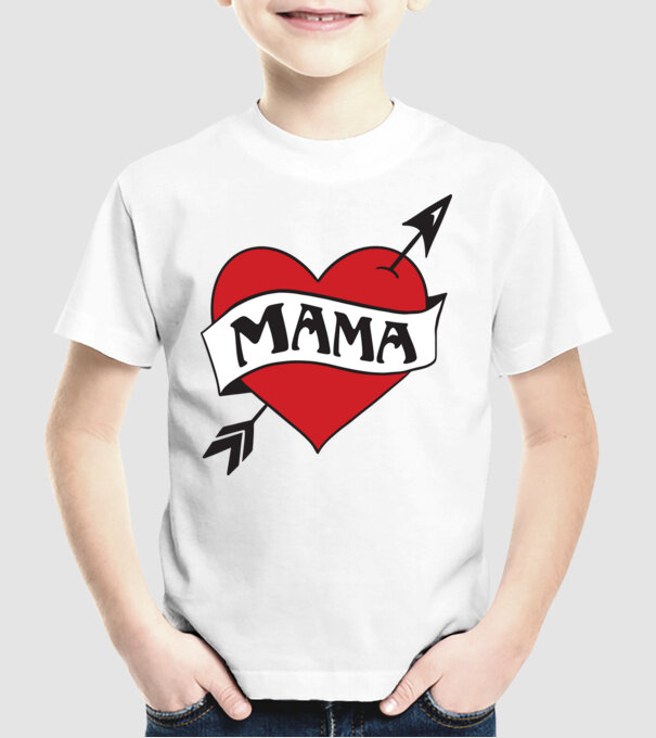 mama model alb pe tricou