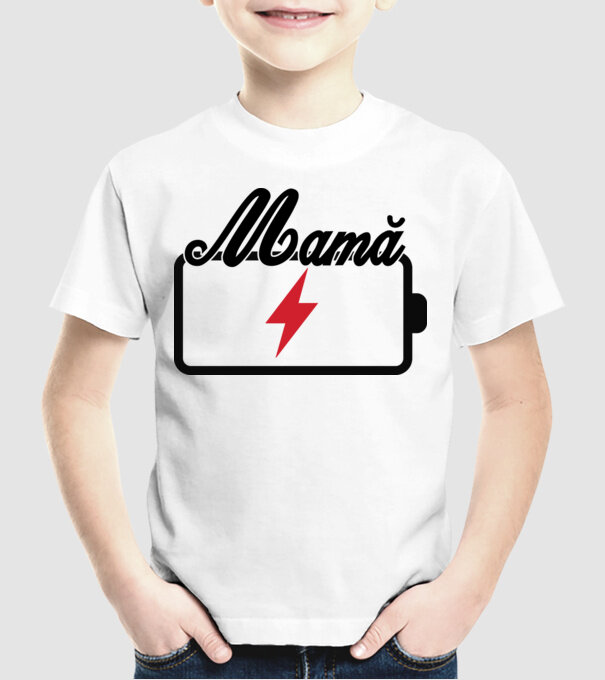 Mamă la încărcat model alb pe tricou