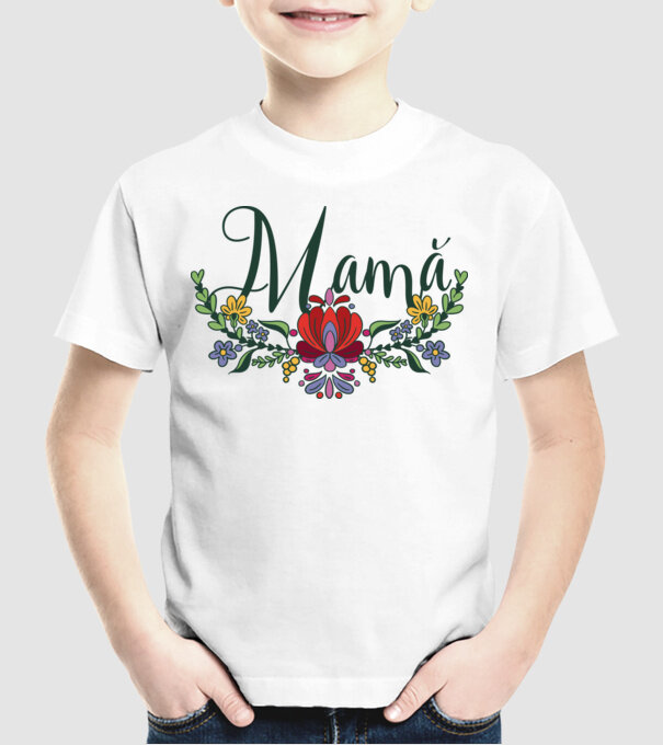 Mamă model alb pe tricou