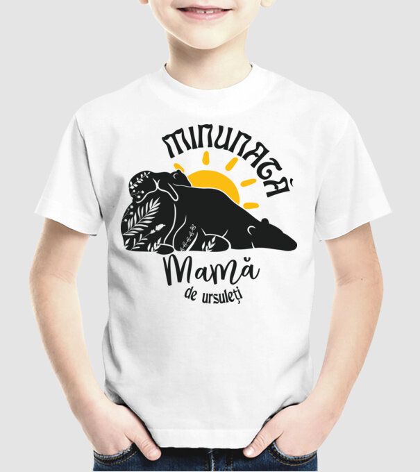 Minunată mamă de ursuleți model alb pe tricou