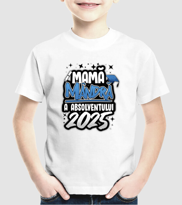 Mamă Mândră a absolventului model alb pe tricou
