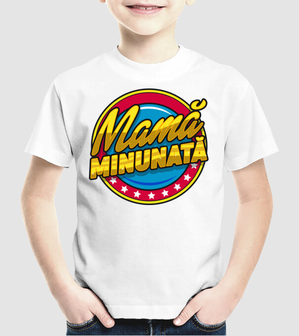 mamă minunată model alb pe tricou