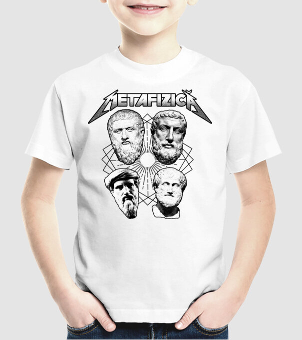 metafizică model alb pe tricou