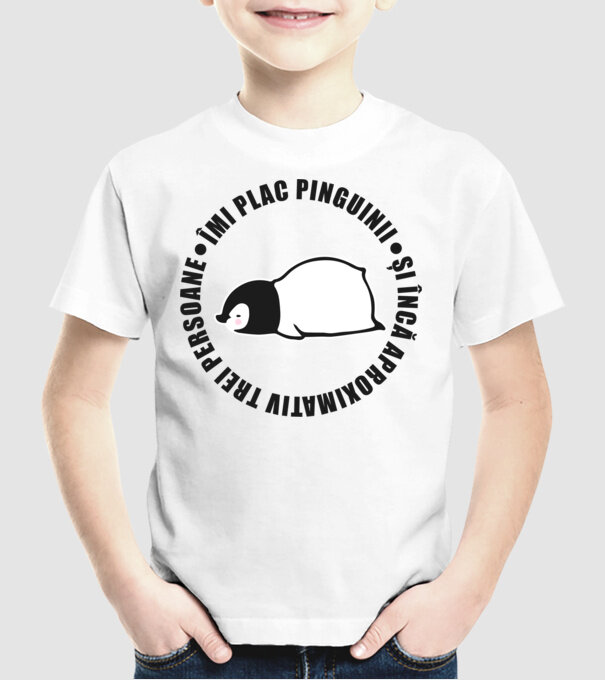 Îmi plac pinguinii - și încă aproximativ trei persoane model alb pe tricou
