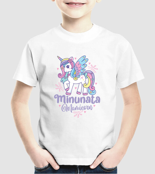 Minunata Mamicorn model alb pe tricou