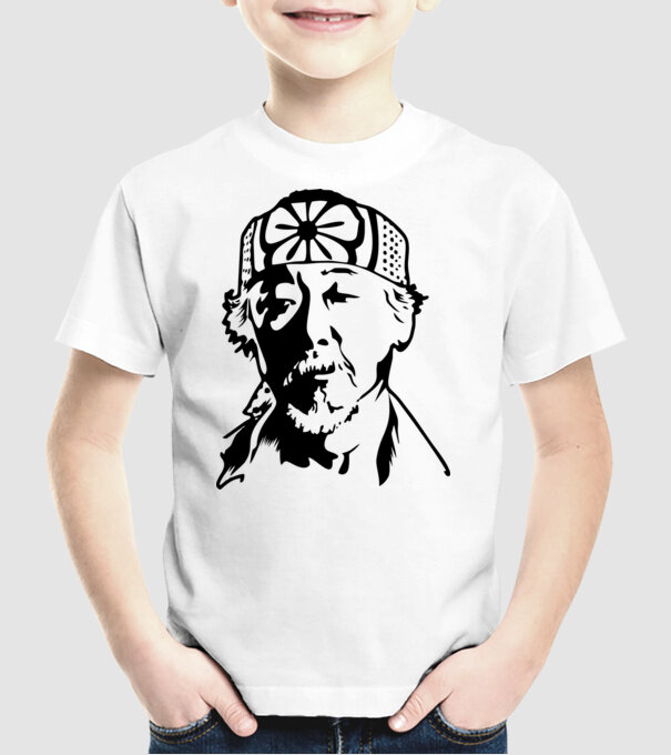 Miyagi head cobra kai model alb pe tricou
