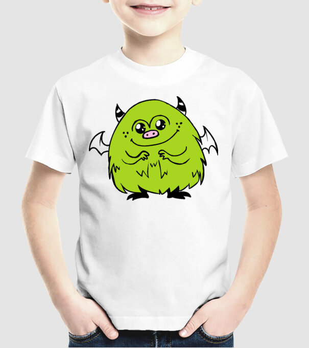 monstruleț model alb pe tricou