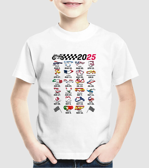 MOTOGP 25 CALENDAR alb model alb pe tricou