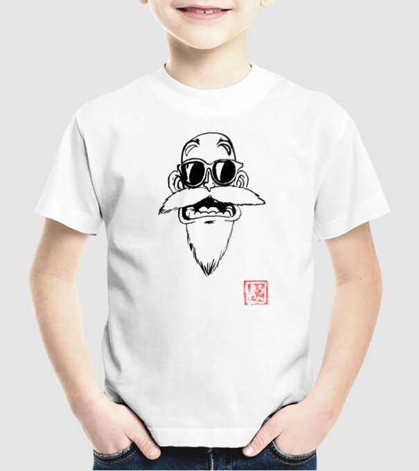 muten roshi art model alb pe tricou
