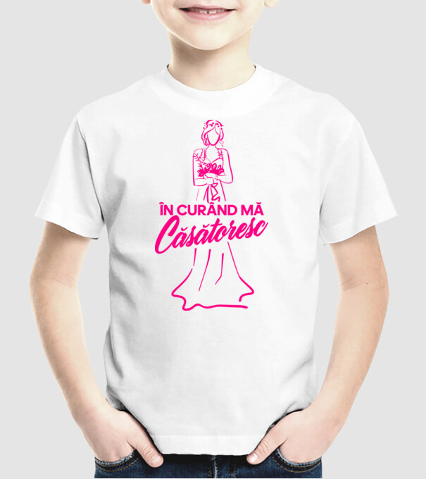 În curând mă căsătoresc model alb pe tricou