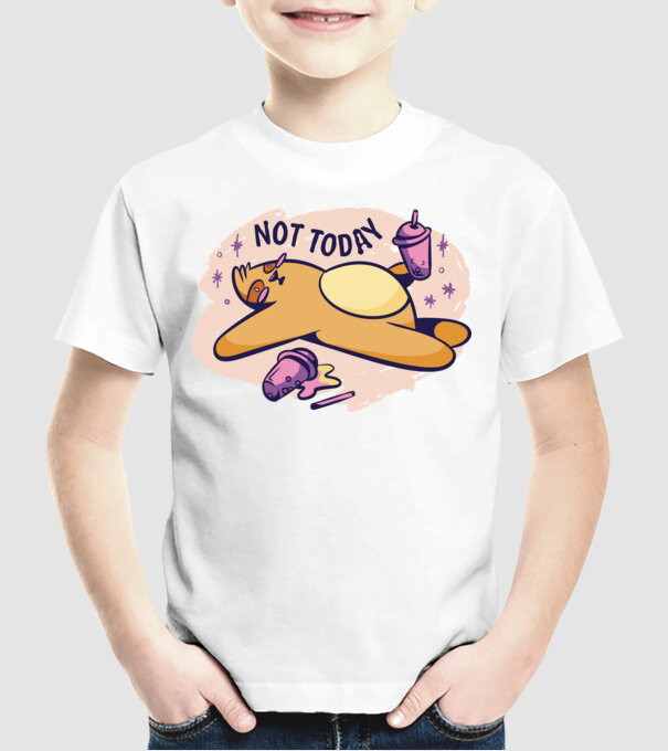 Not today model alb pe tricou