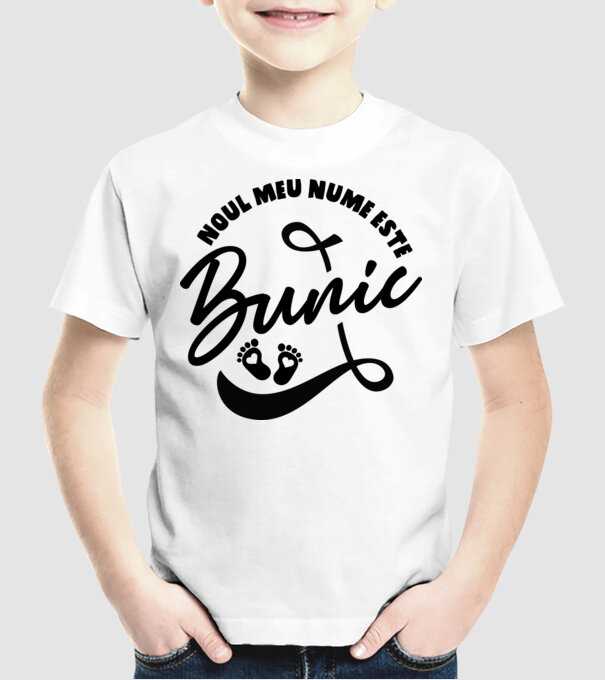 Noul meu nume este Bunic model alb pe tricou