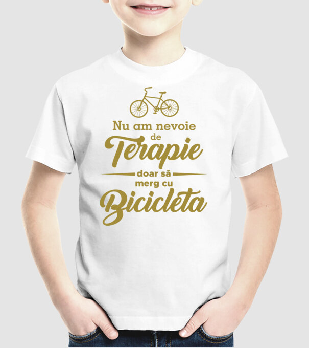 nu am nevoie de terapie, doar să merg cu bicicleta model alb pe tricou