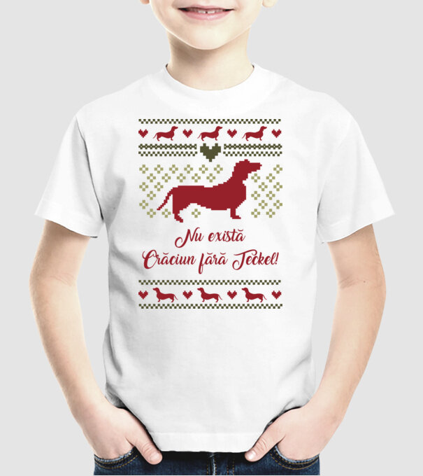 nu există Crăciun fără Teckel model alb pe tricou