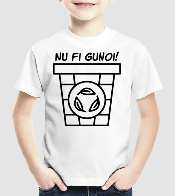 Nu fi gunoi  model alb pe tricou