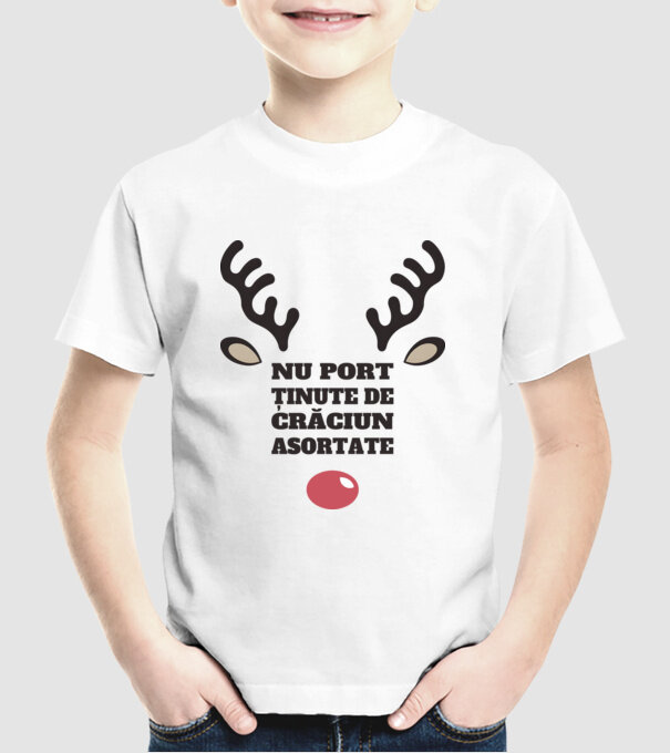 Nu port ținute de crăciun asortate crăciun chiar căprioară Alb model alb pe tricou