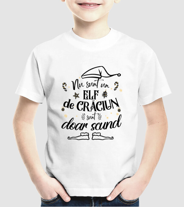 Nu sunt un elf de Crăciun, sunt doar scund ALB model alb pe tricou