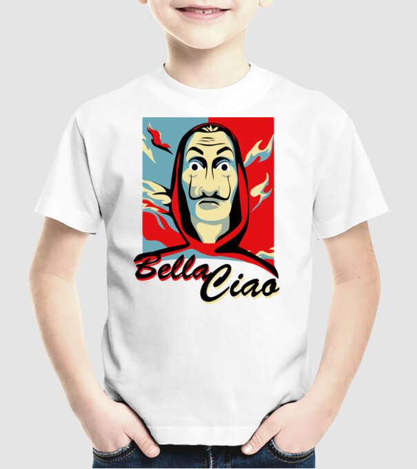 obey bella ciao model alb pe tricou