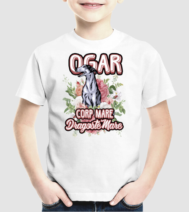 Ogar - picioare lungi dragoste multă model alb pe tricou